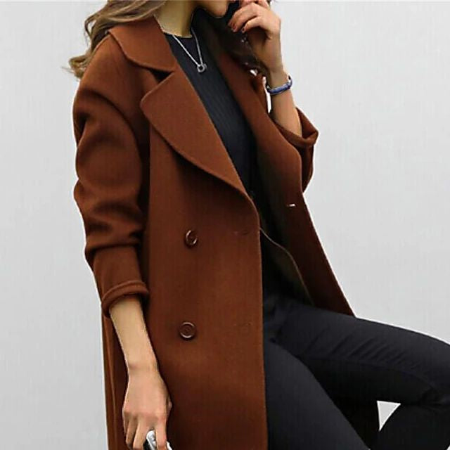 WW | Damen Tailored Woll Duster Hoher Kragen