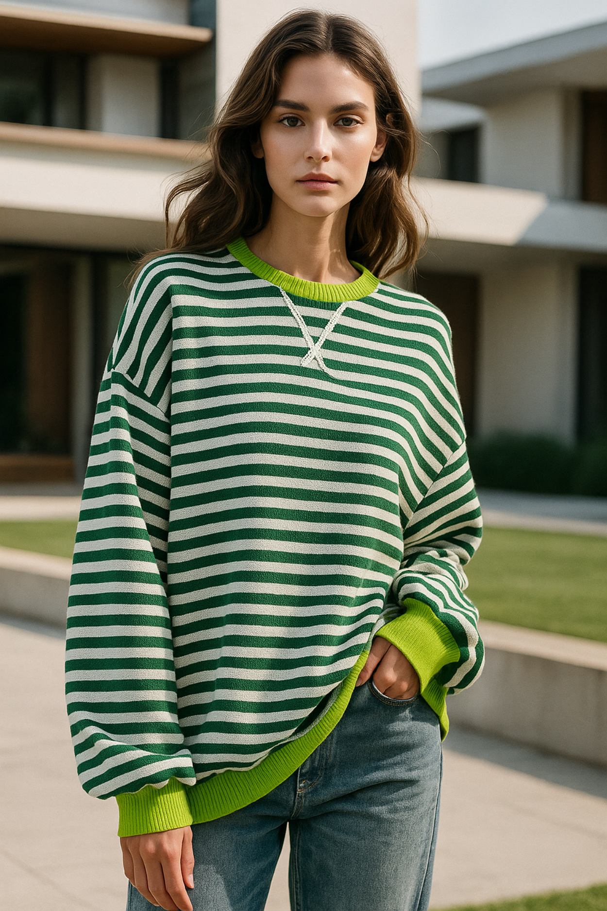 Dahlia Striped Cotton Jumper