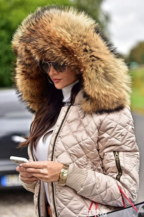 WW | Lässige Kapuzen-Pufferjacke
