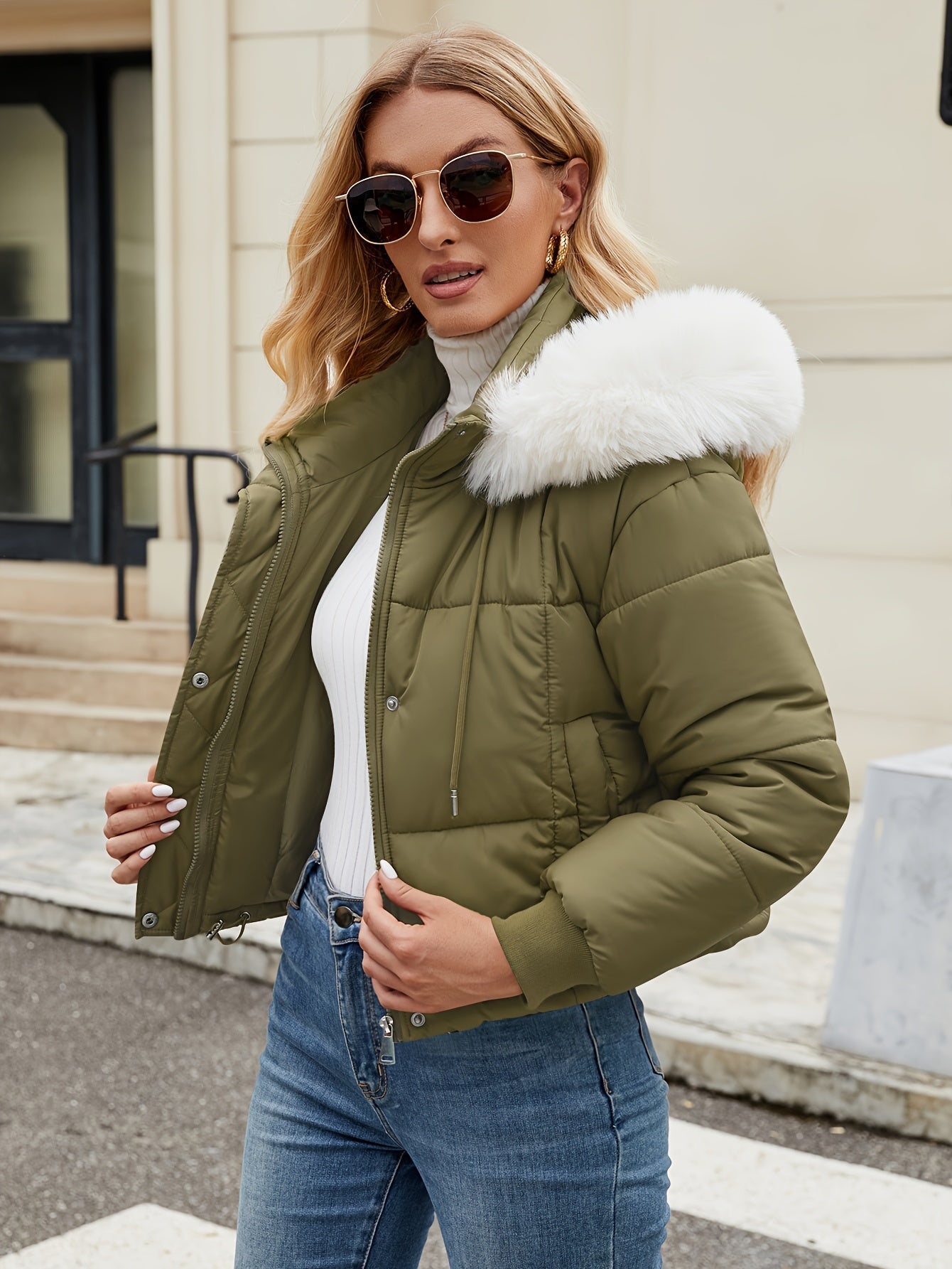 WW | Elegant and Warm Black Puffer Jacket for Winter