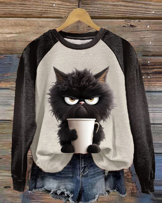 WW | Sweatshirt mit Katzenmotiv