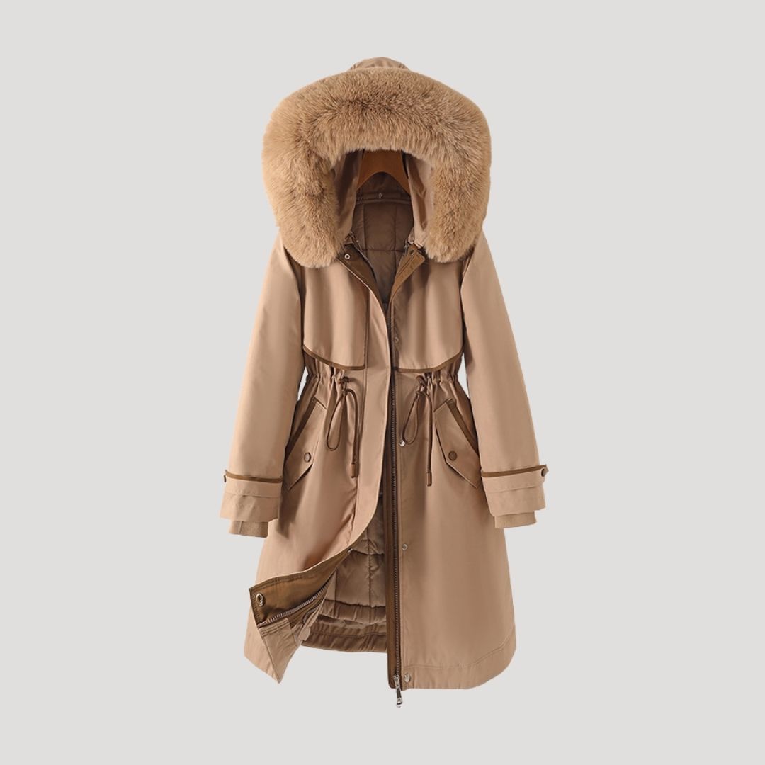 WW | Damen Kunstfell langer wasserdichter Winterparka Mantel