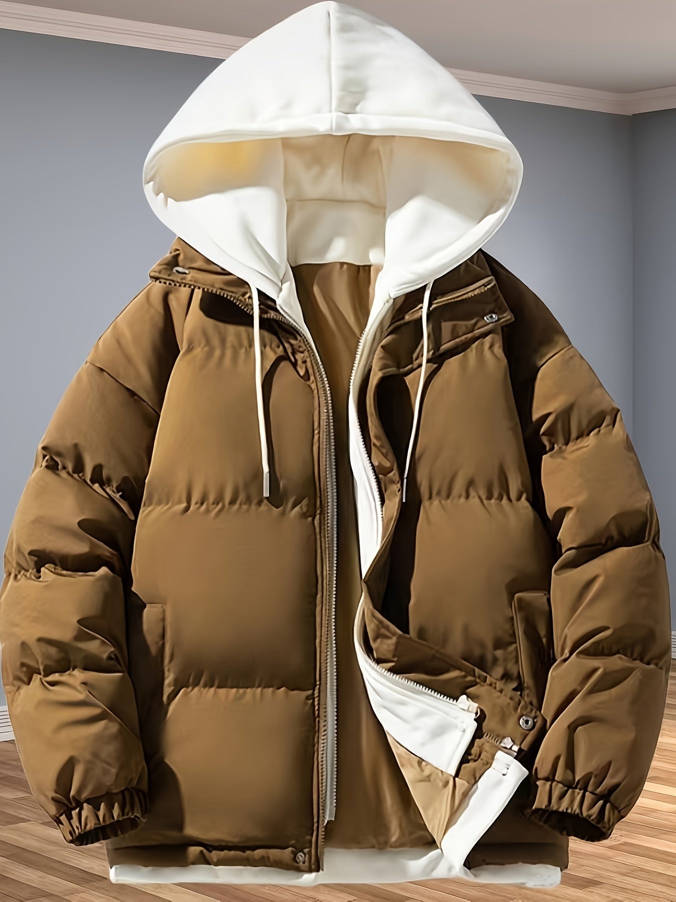 WW | Thick Mid-Length Zipper Winter Jacket for Men - Perfect for Outdoor Activities