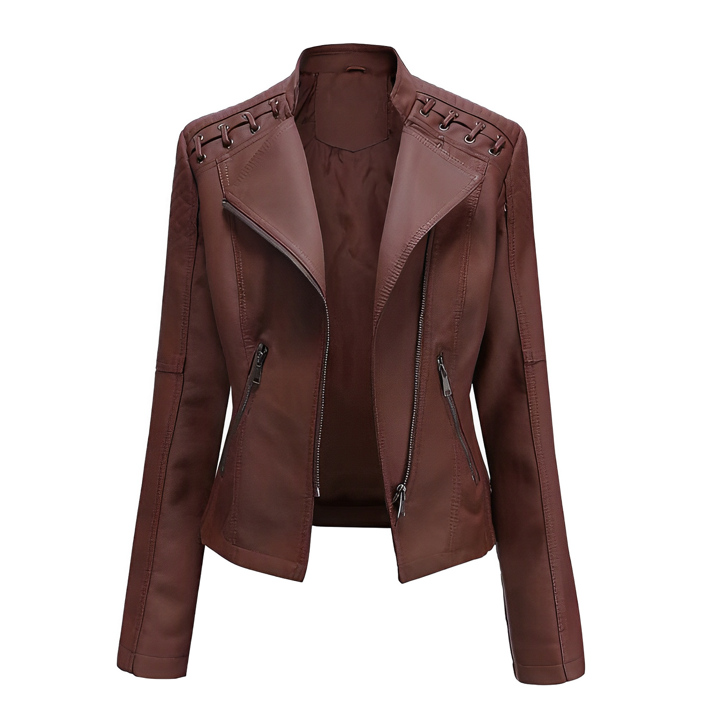 WW | PU leather jacket with zipper