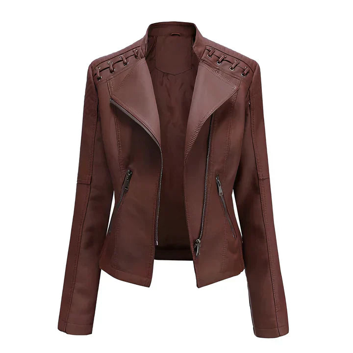 WW | PU leather jacket with zip closure