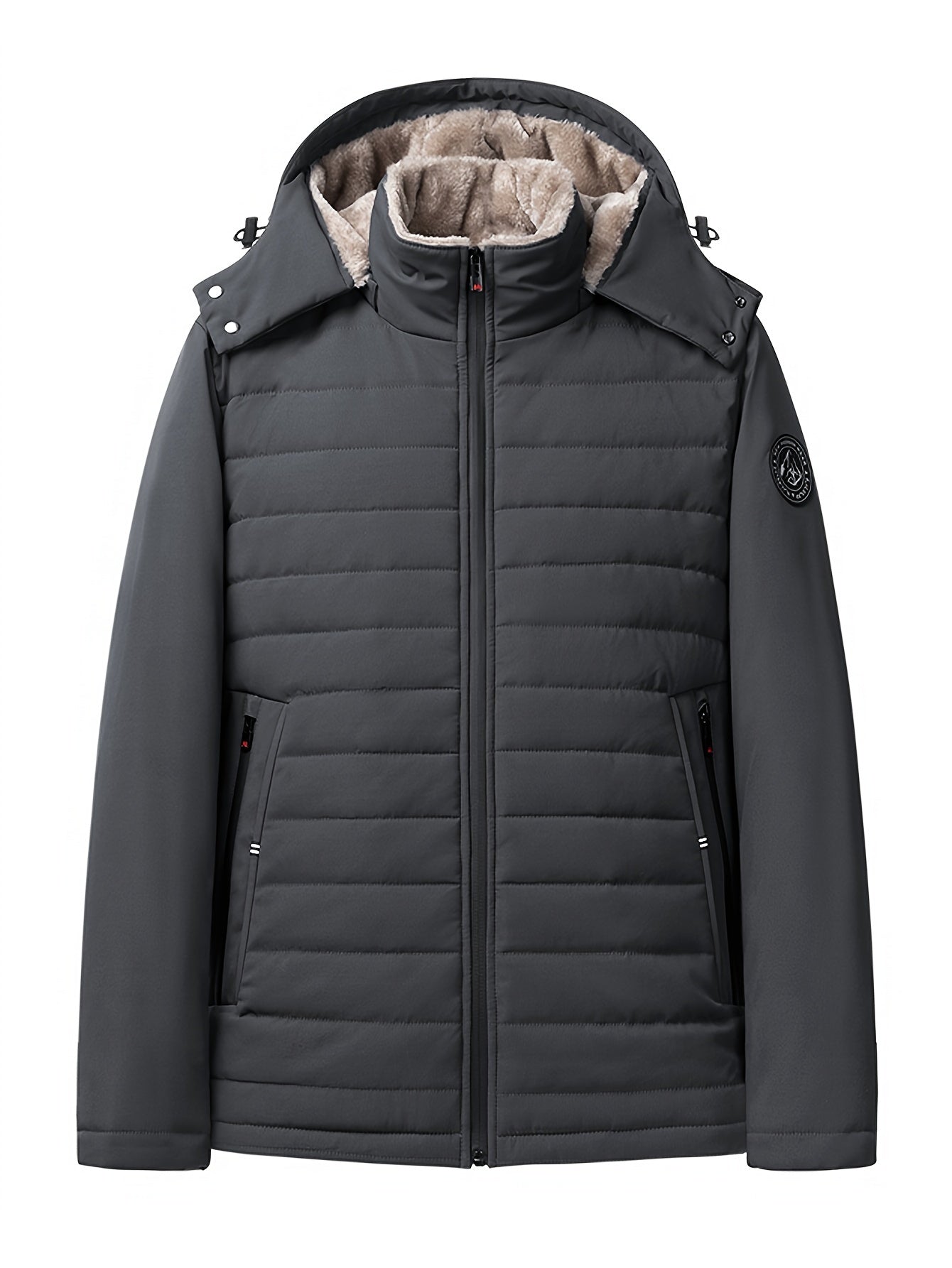 WW | Stylische Winterjacke für Männer - Warme, wattierte Fleecejacke mit Kapuze