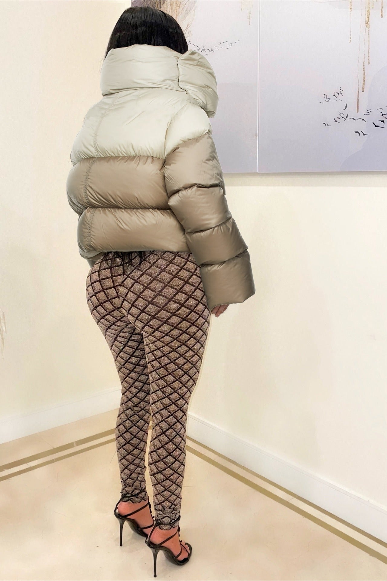 WW | Hals-Schal-Kragen gesteppte Pufferjacke