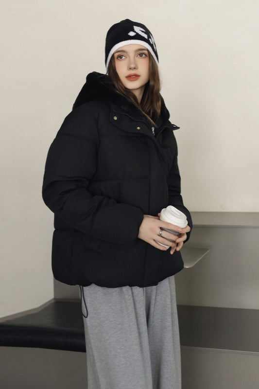 WW | Faux Fur Cropped Puffer Jacket