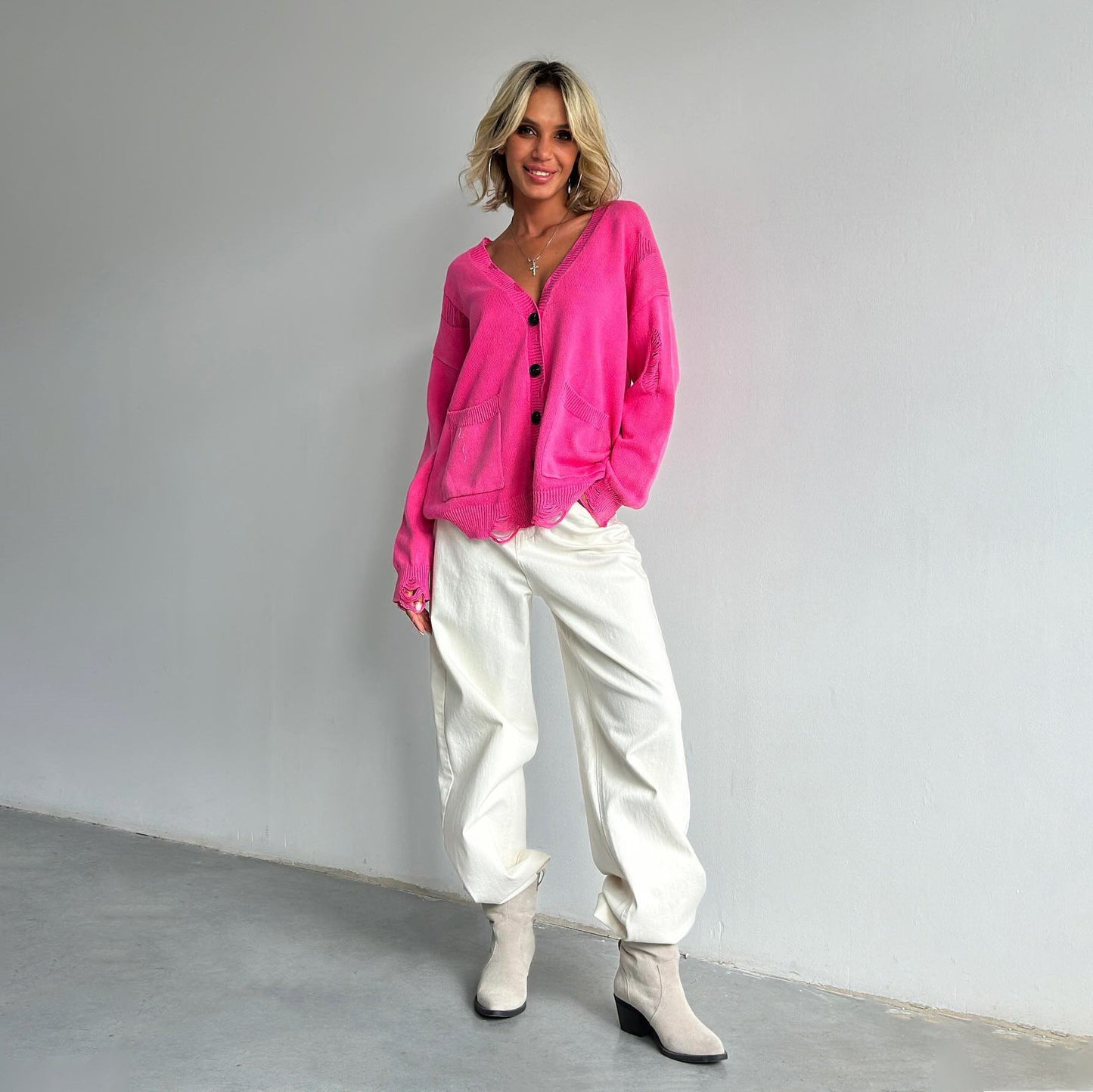 WW | Washed Knit Cardigan for Women