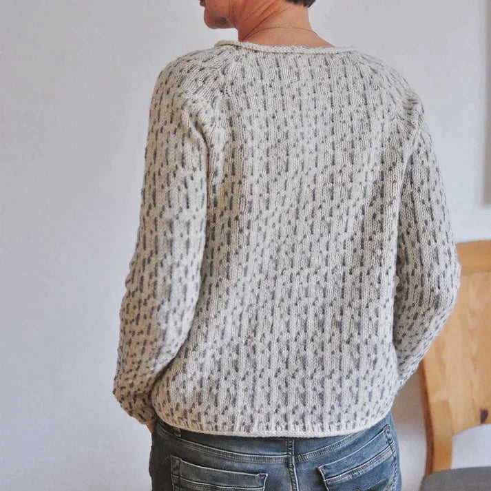 Chic Grey Boat Neck Pullover
