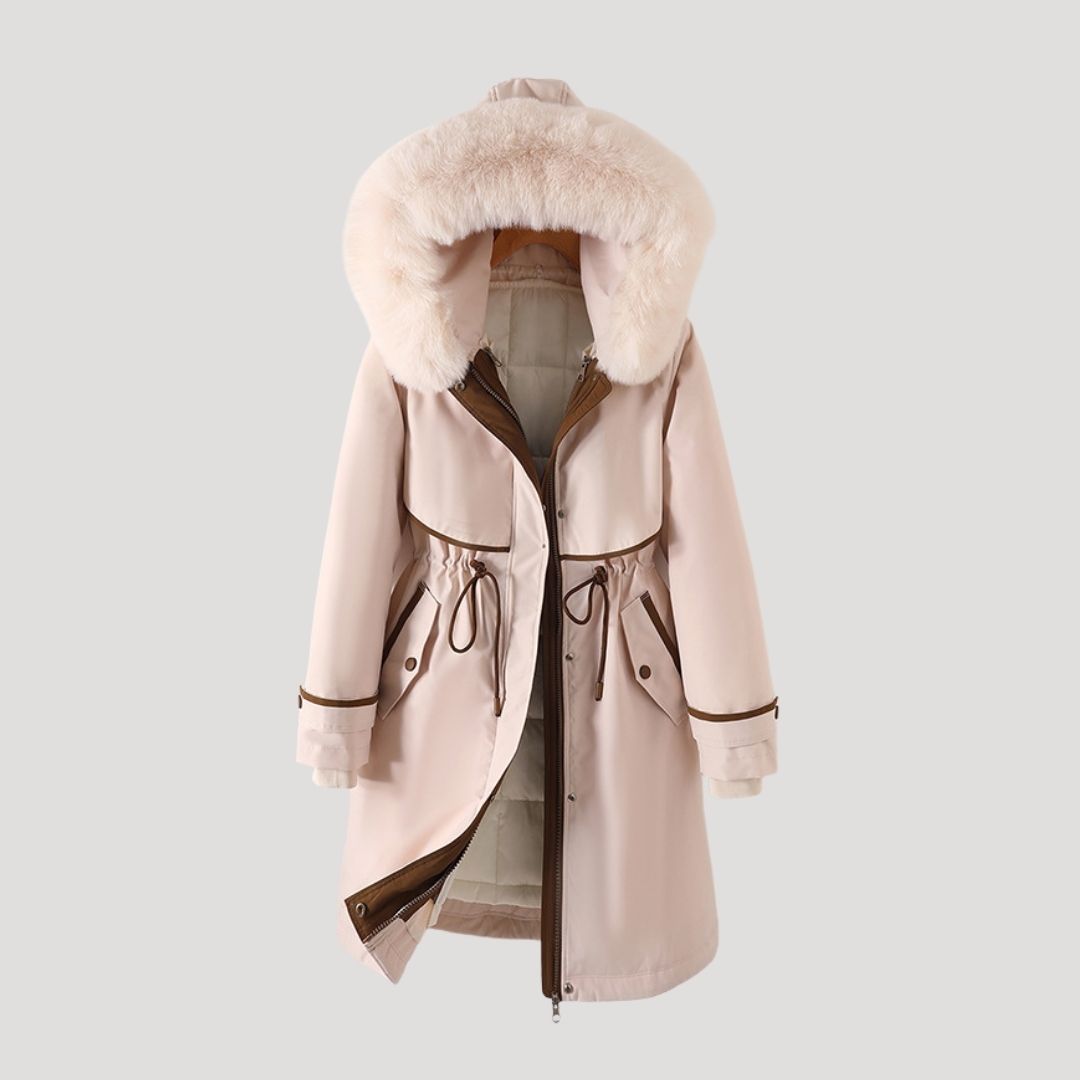 WW | Damen Kunstfell langer wasserdichter Winterparka Mantel