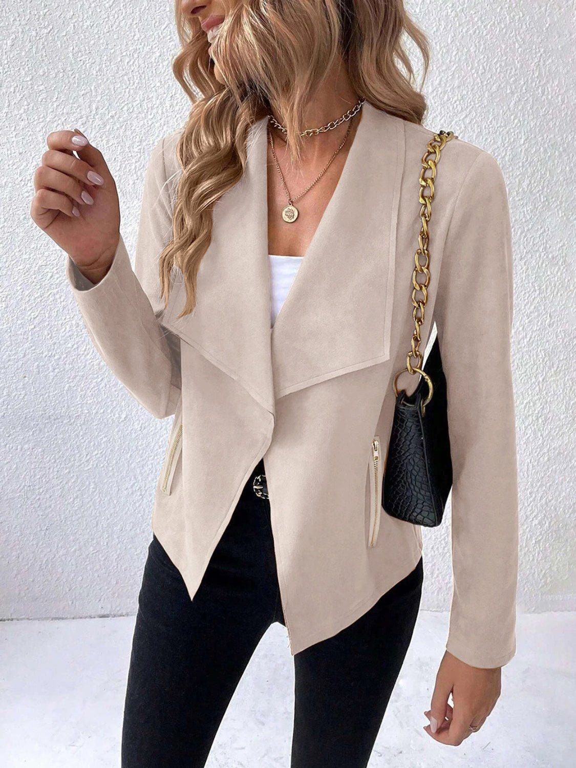 WW | Kunstlederjacke - Leicht & Schick - Offenes Vorderdesign - Vielseitige Schicht