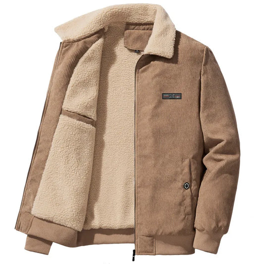 WW | Winterjacke aus Rippstrick mit Fleece-Futter und Stehkragen für Herren