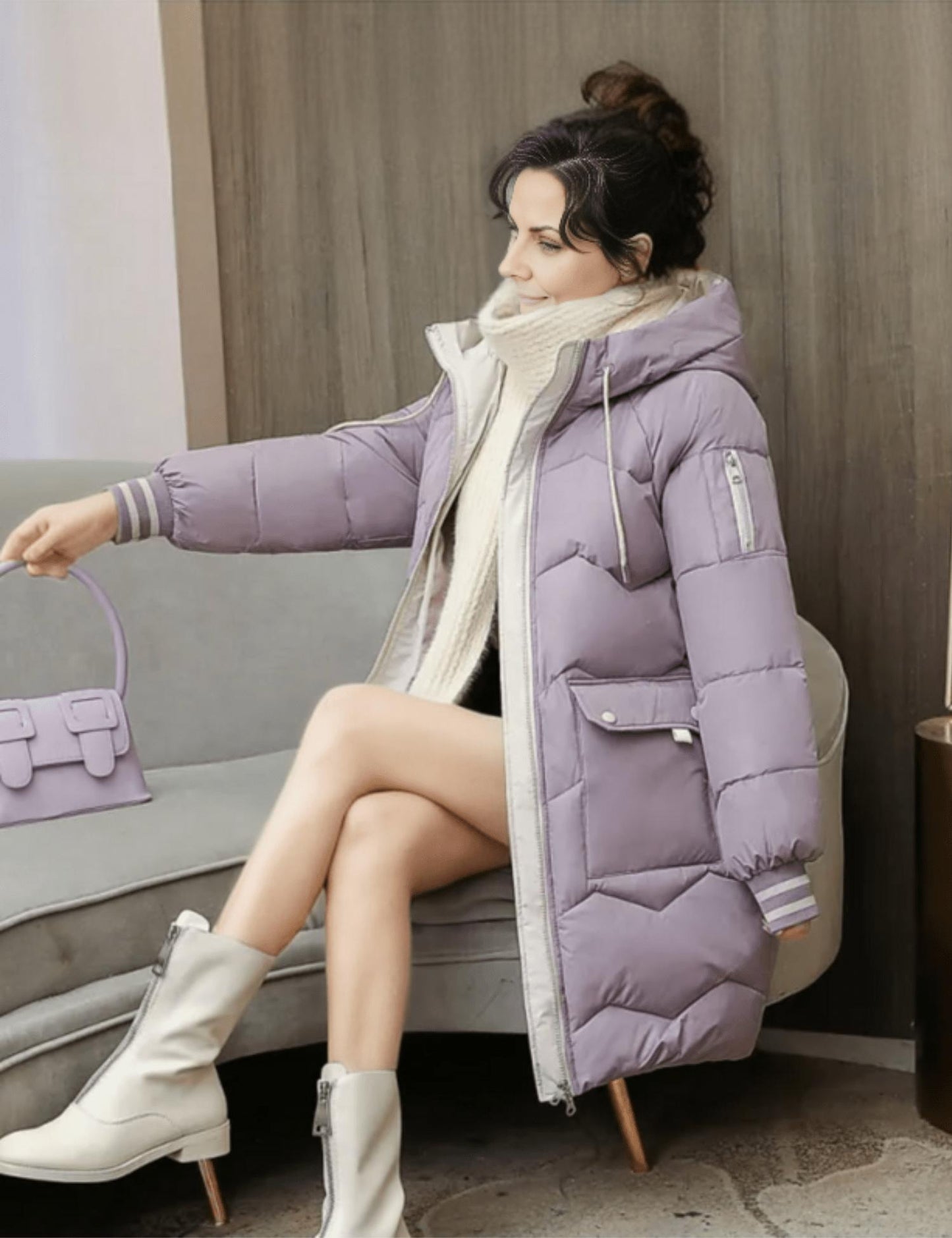 WW | Hooded Puffer Jacket - Warm Insulated Design - Winter Essential - Mid-Length
