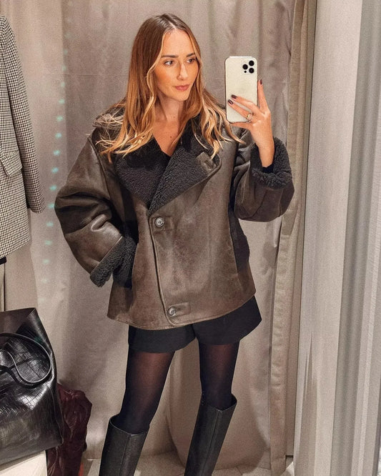 WW | Lederjacke Warm & Trendy