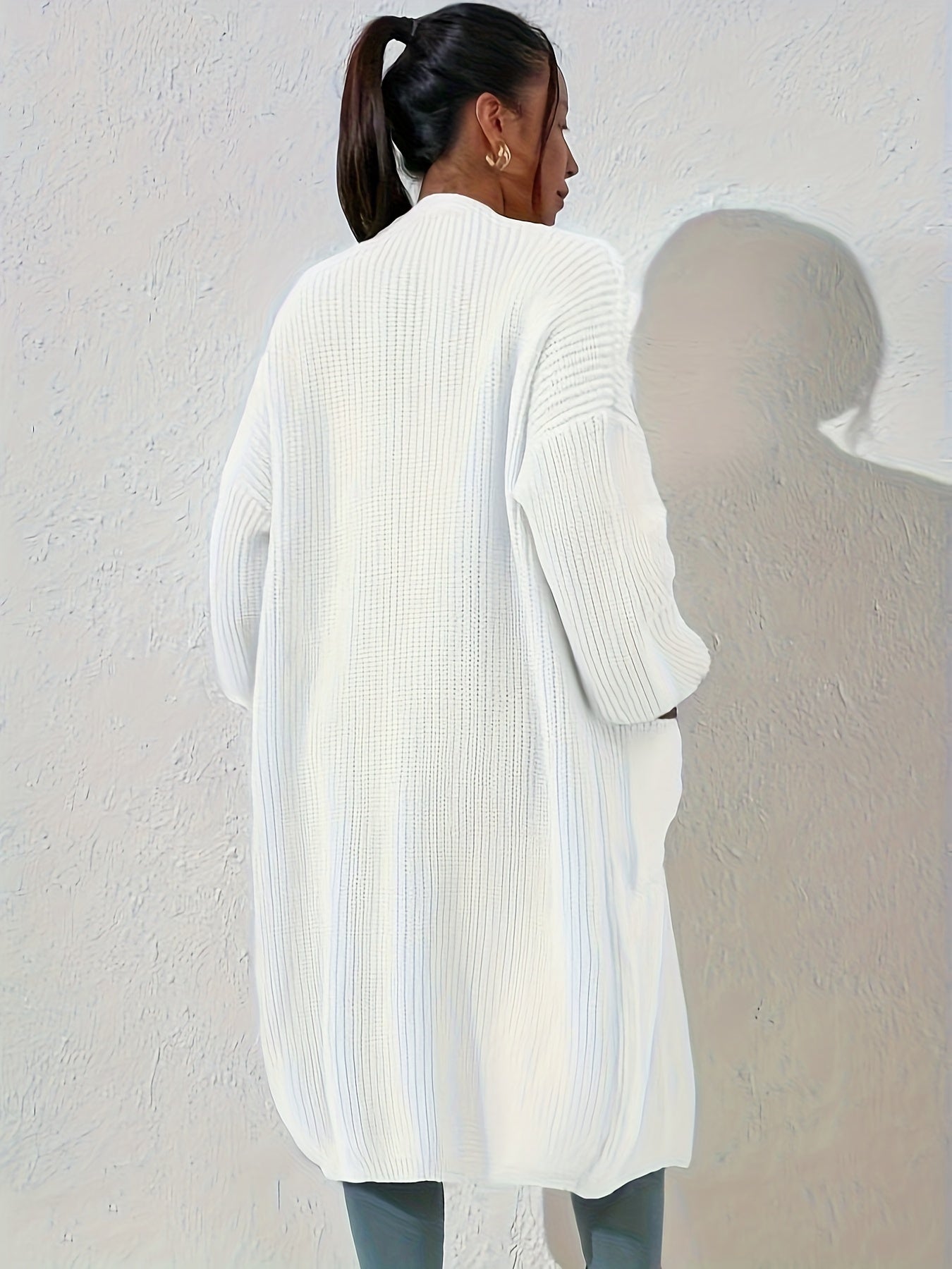 WW | Knitted Cardigan - Open Cut, Long & Comfortable for Everyday & Leisure