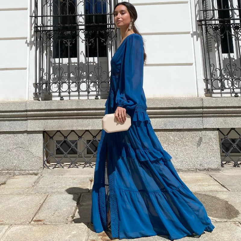 WW | Tiered Long-Sleeve Maxi Dress