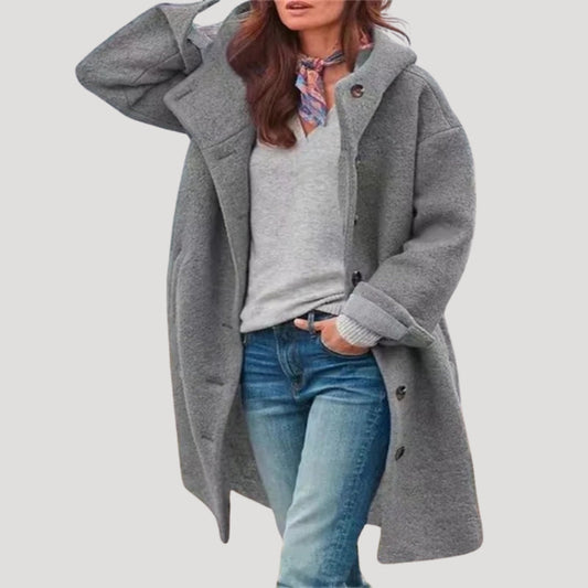 WW | Damen Wintermantel langer Wollmischung Oversized Jacke