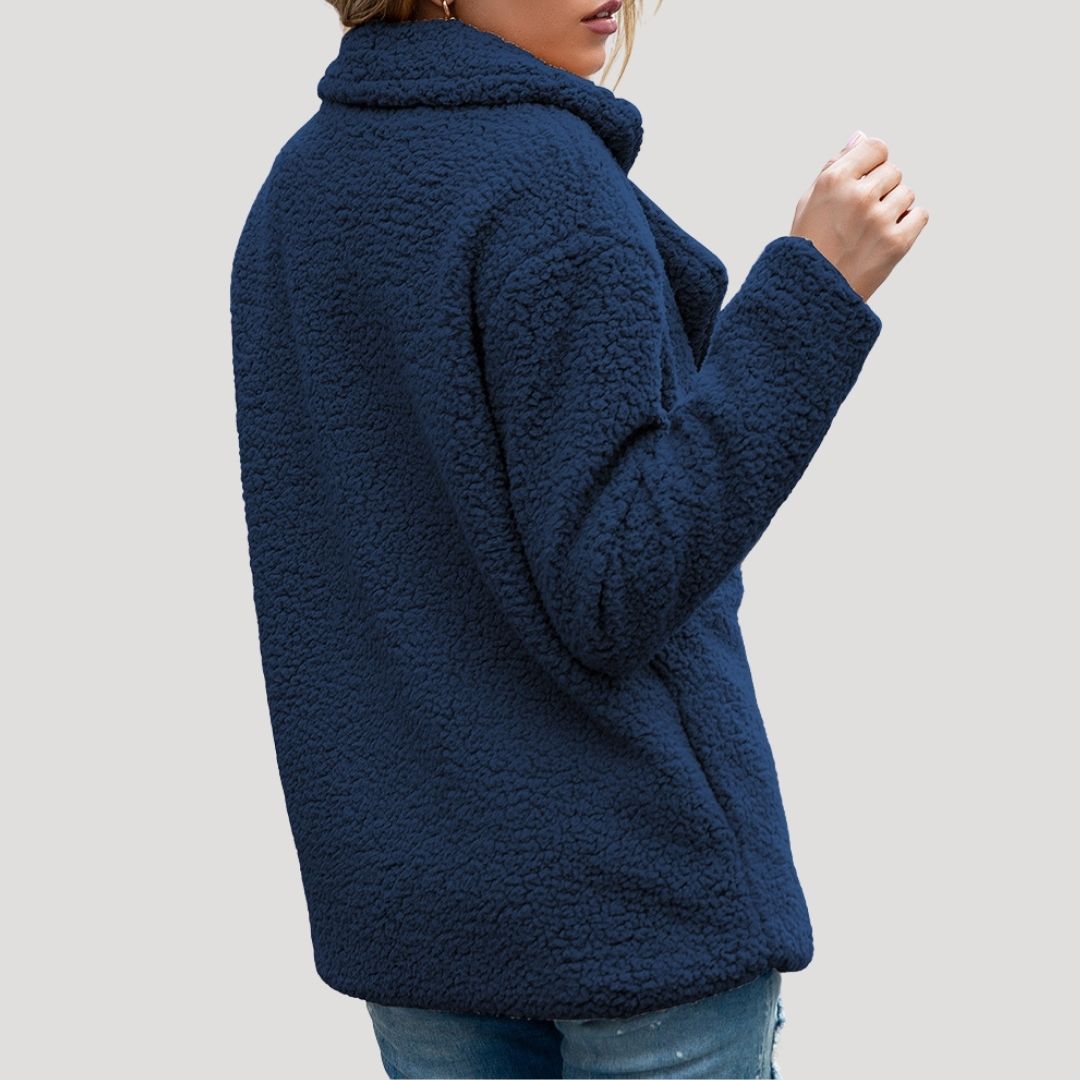 WW | Damen Doppelknopf Fleece Jacke Winterstil