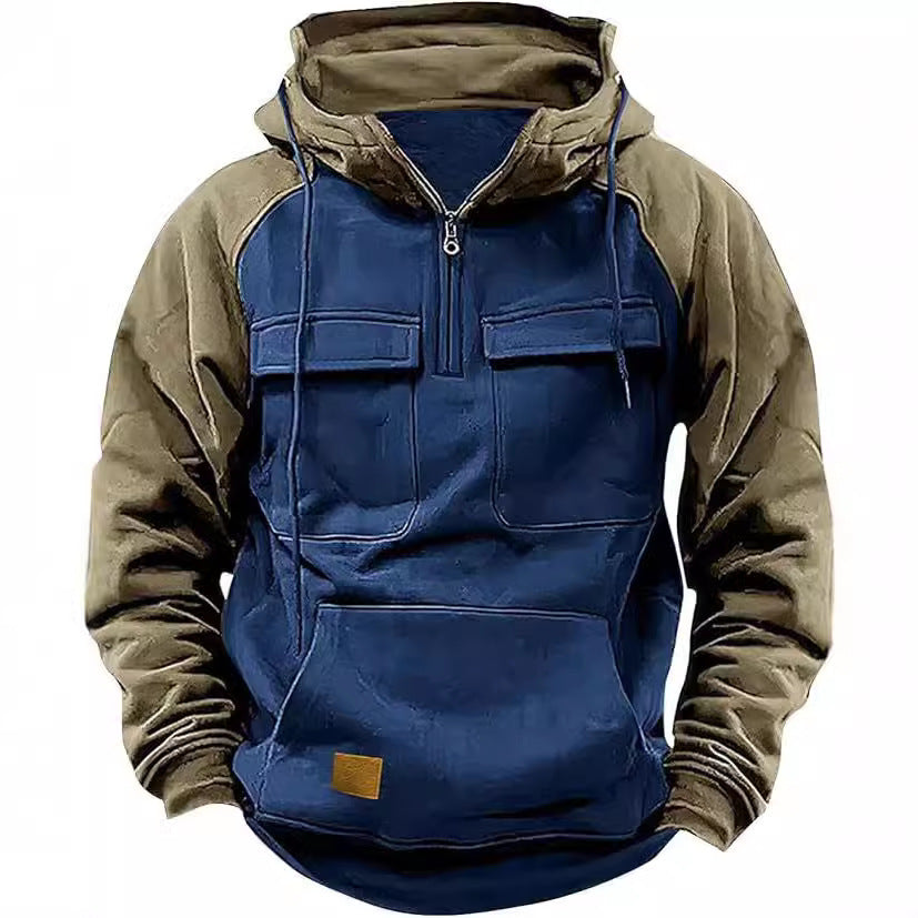 WW | Dicke Herren-Hoodie mit vielen Stauraumtaschen