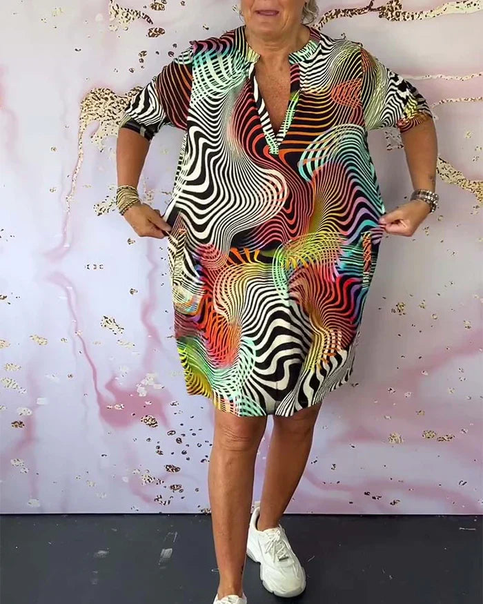 Sanne | Dress with colorful pattern