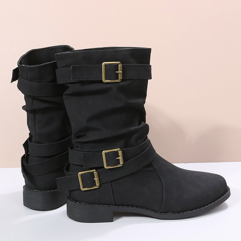 WW | Lederstiefel mit Schnallendetail