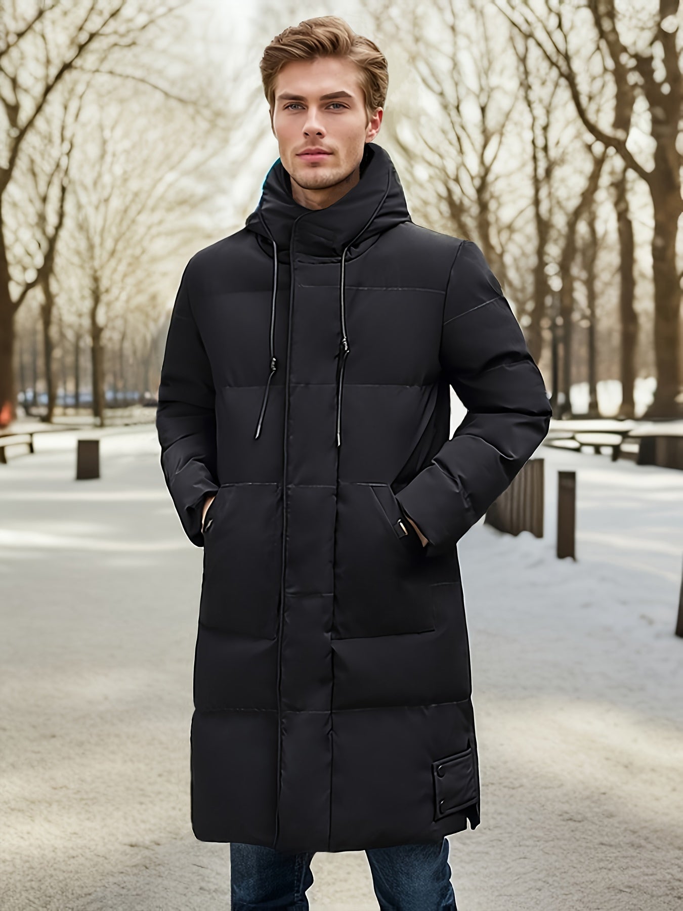 WW | Cotton Hooded Winter Jacket for Men - Perfect for Outdoor Activities