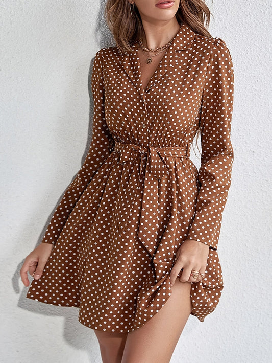 Maribel Polka Dot Dress with Belt