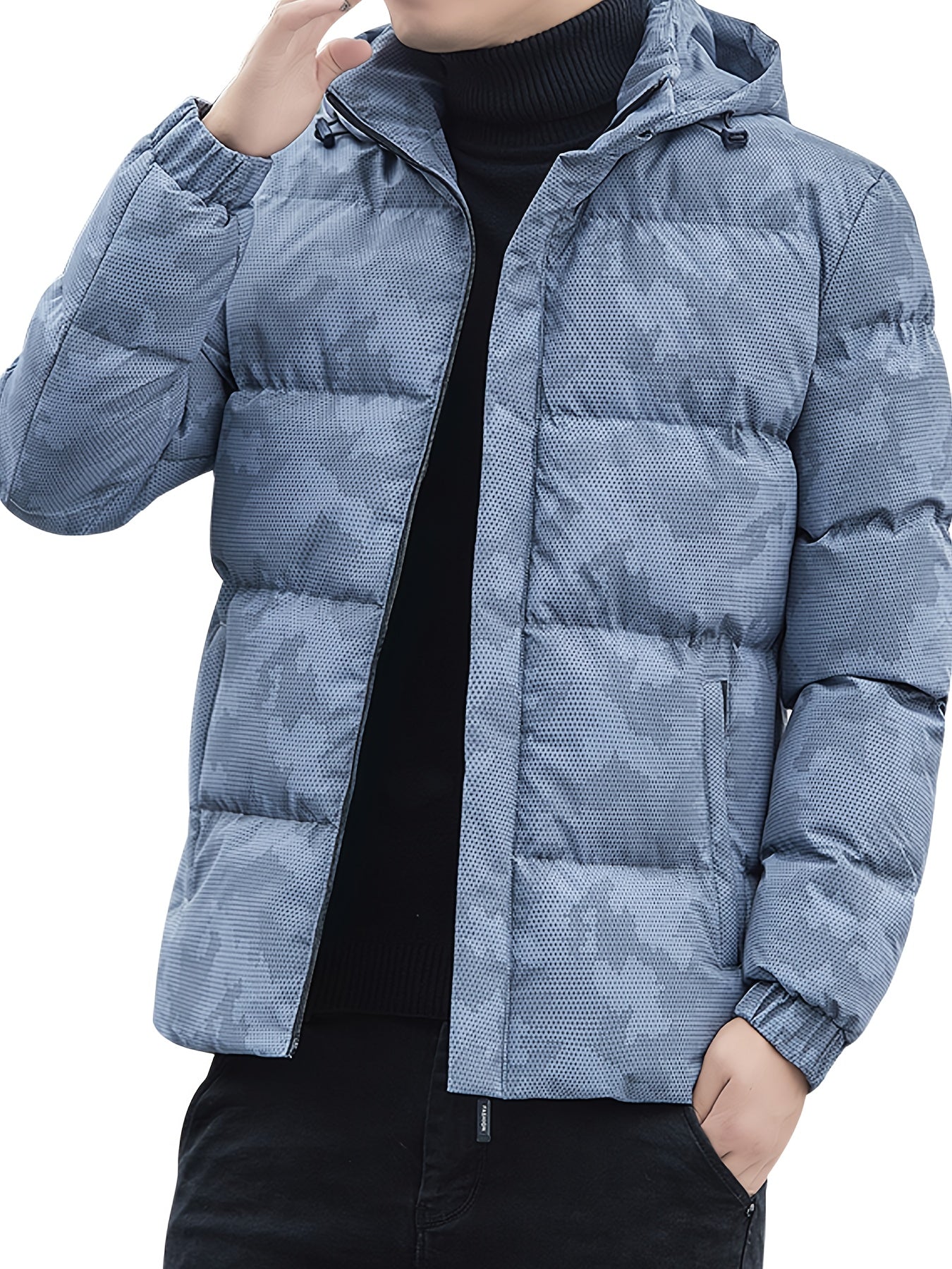 WW | Cotton Zipper Padded Winter Jacket With Detachable Hood For Men - Perfect for Outdoor Activities