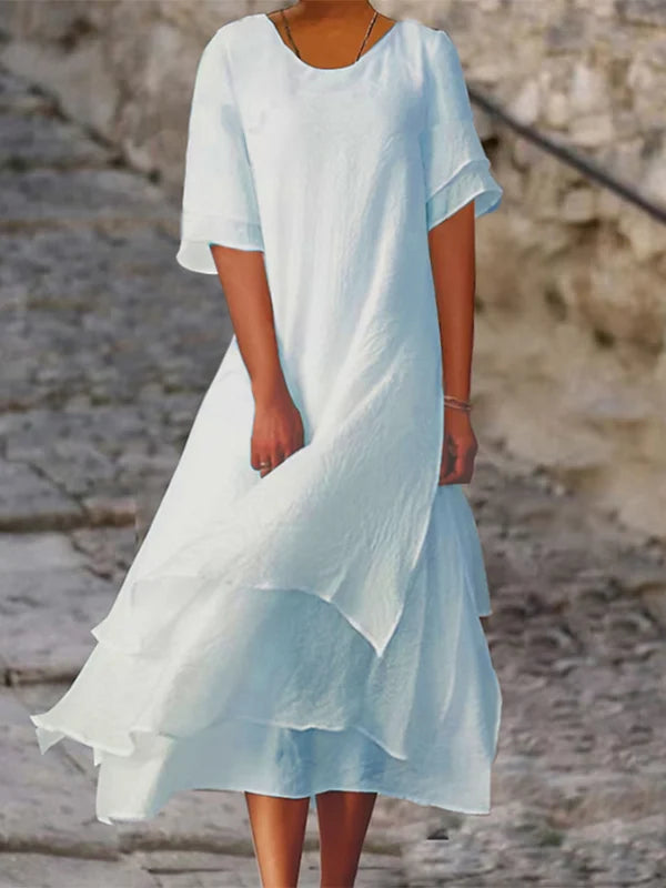 WW | Fließendes Midi-Kleid mit Mehreren Schichten