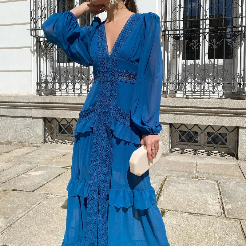 WW | Tiered Long-Sleeve Maxi Dress