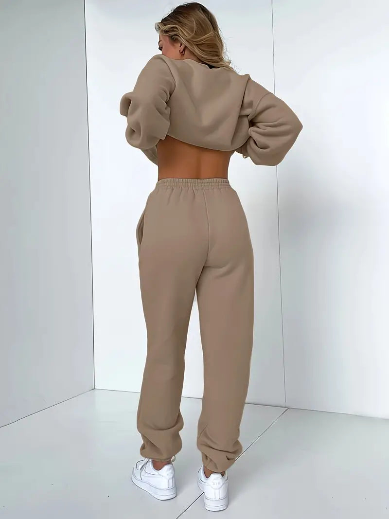 WW Jogginganzug | Lässig weicher 2-teiliger Damenanzug mit Pullover und passender Hose