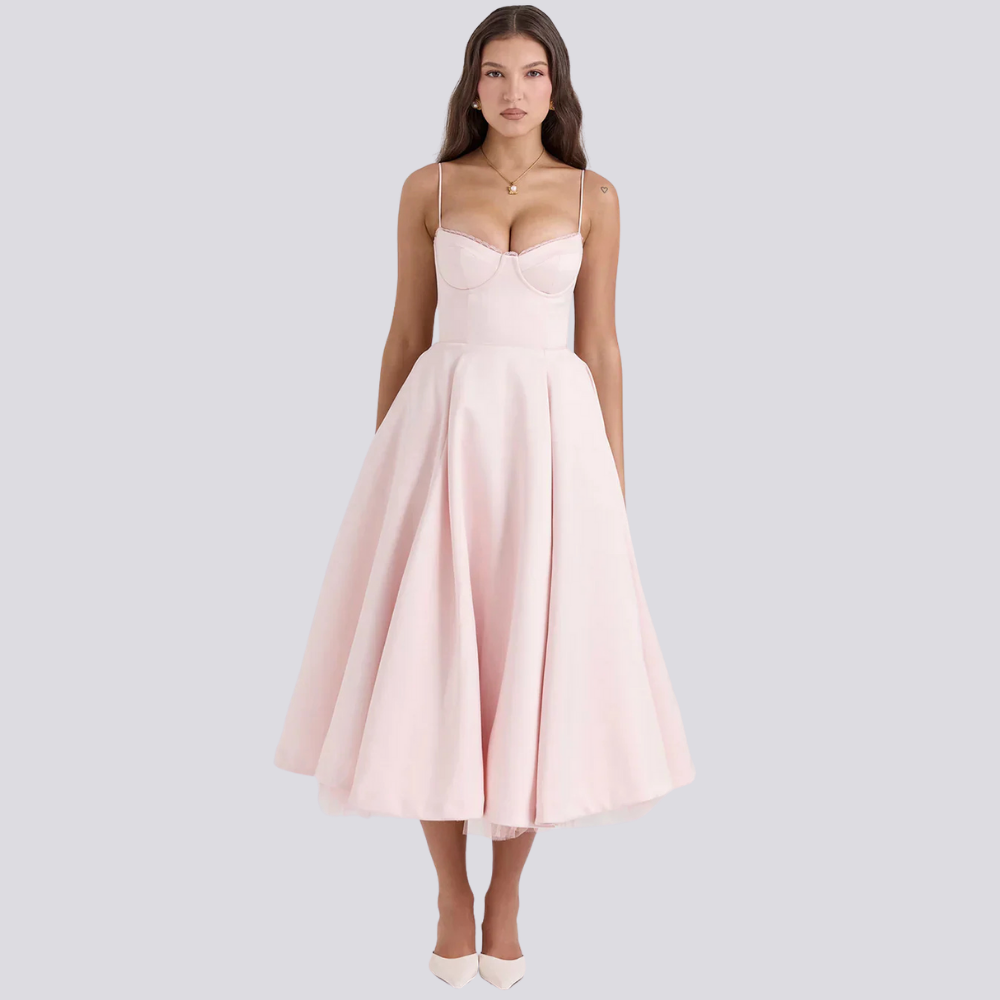WW | Midi Kleid Mit Blumenkorsatzt Für Damen