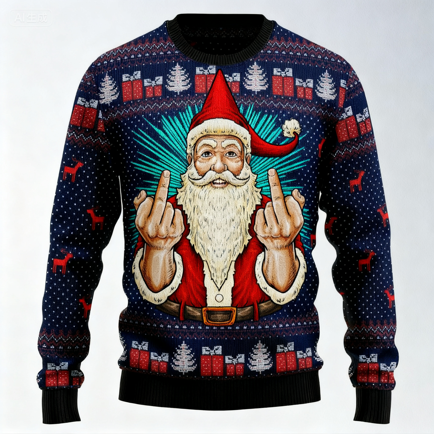 WW | Maximum Joy, Minimum Effort: Santa Print Holiday Sweater