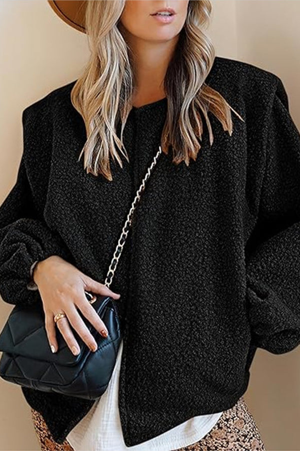 WW | Samt Ballonärmel lässige lockere Jacke