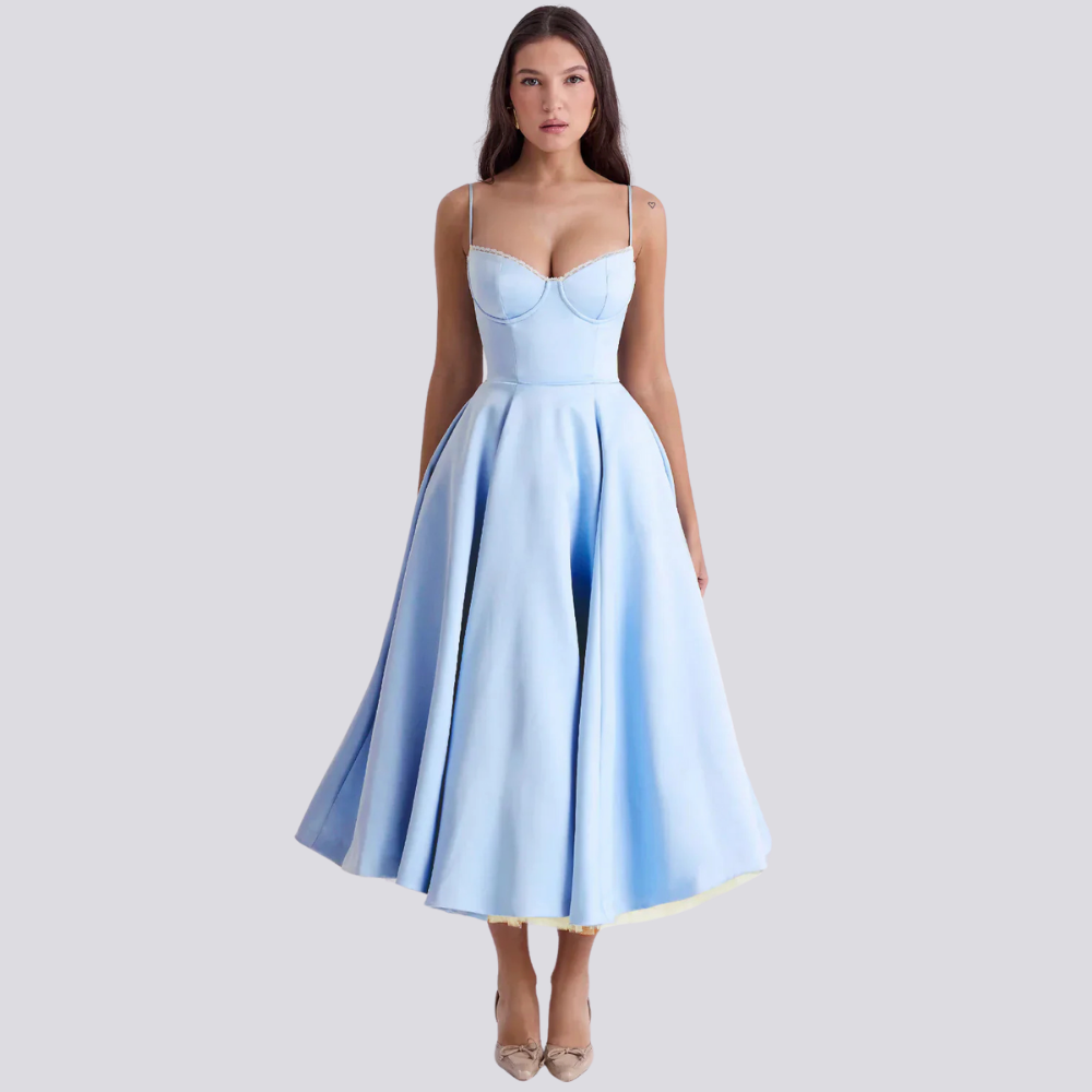 WW | Midi Kleid Mit Blumenkorsatzt Für Damen