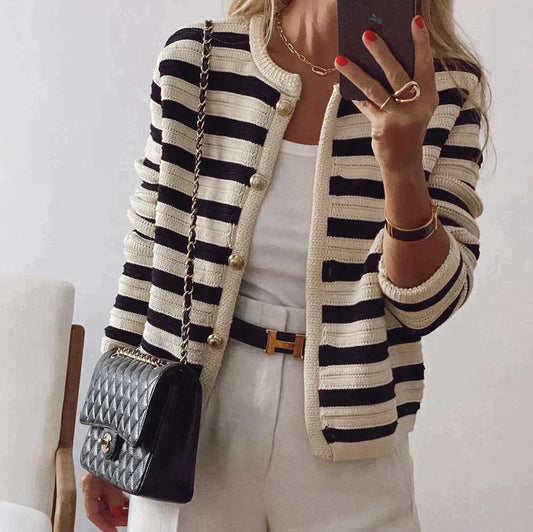 WW | Stylish long-sleeved striped cardigan