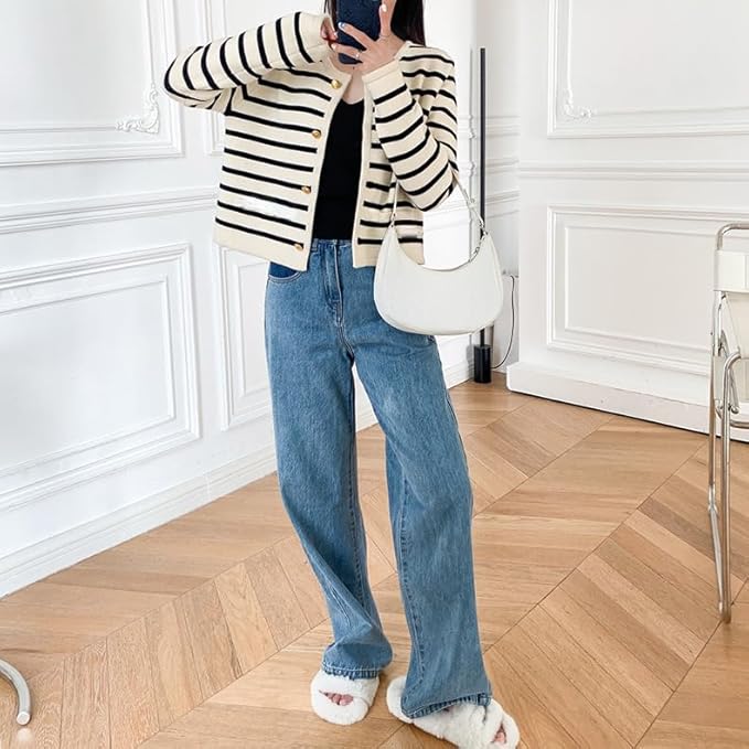 WW | Cozy striped knit sweater for autumnal layered looks