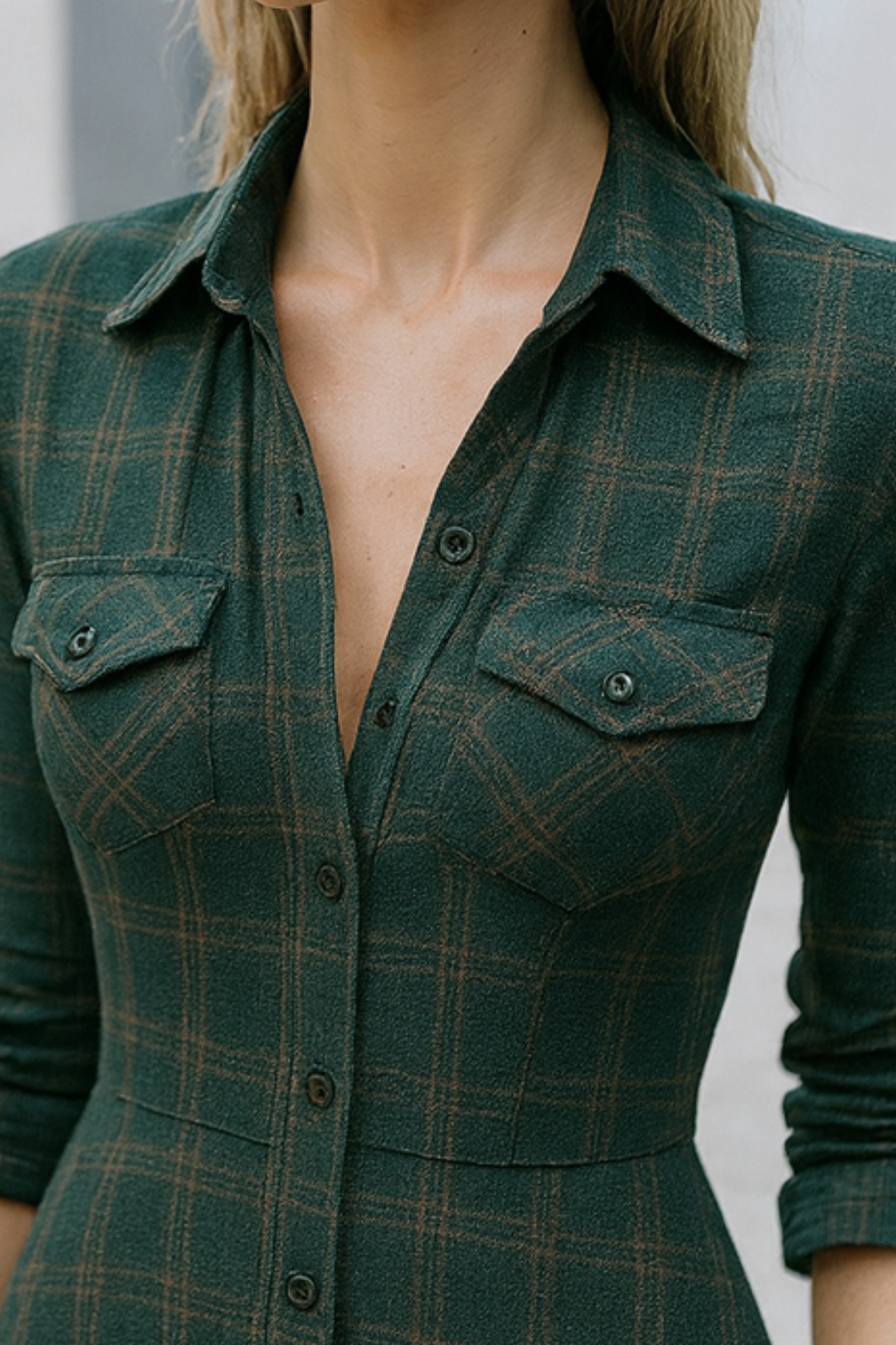 Solene | Checked Maxi Shirt Dress