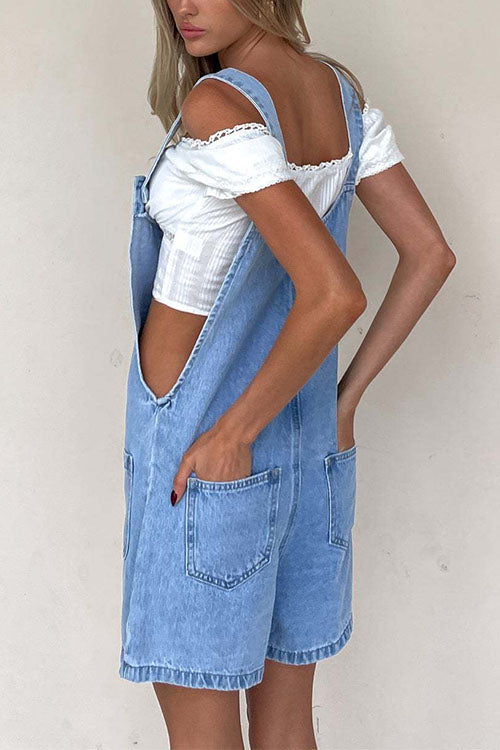 WW | Rosiedress Button-Down With Pockets Denim Jumpsuit