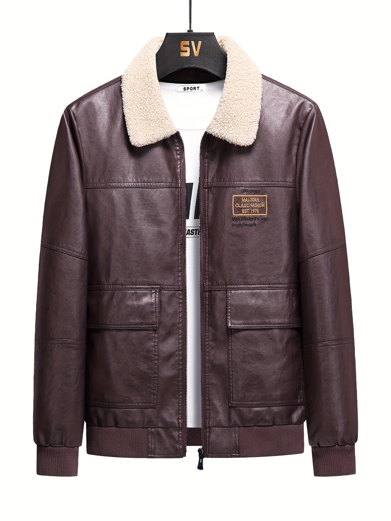 WW | Fleece PU Leather Winter Jacket For Men - Perfect for Outdoor Activities