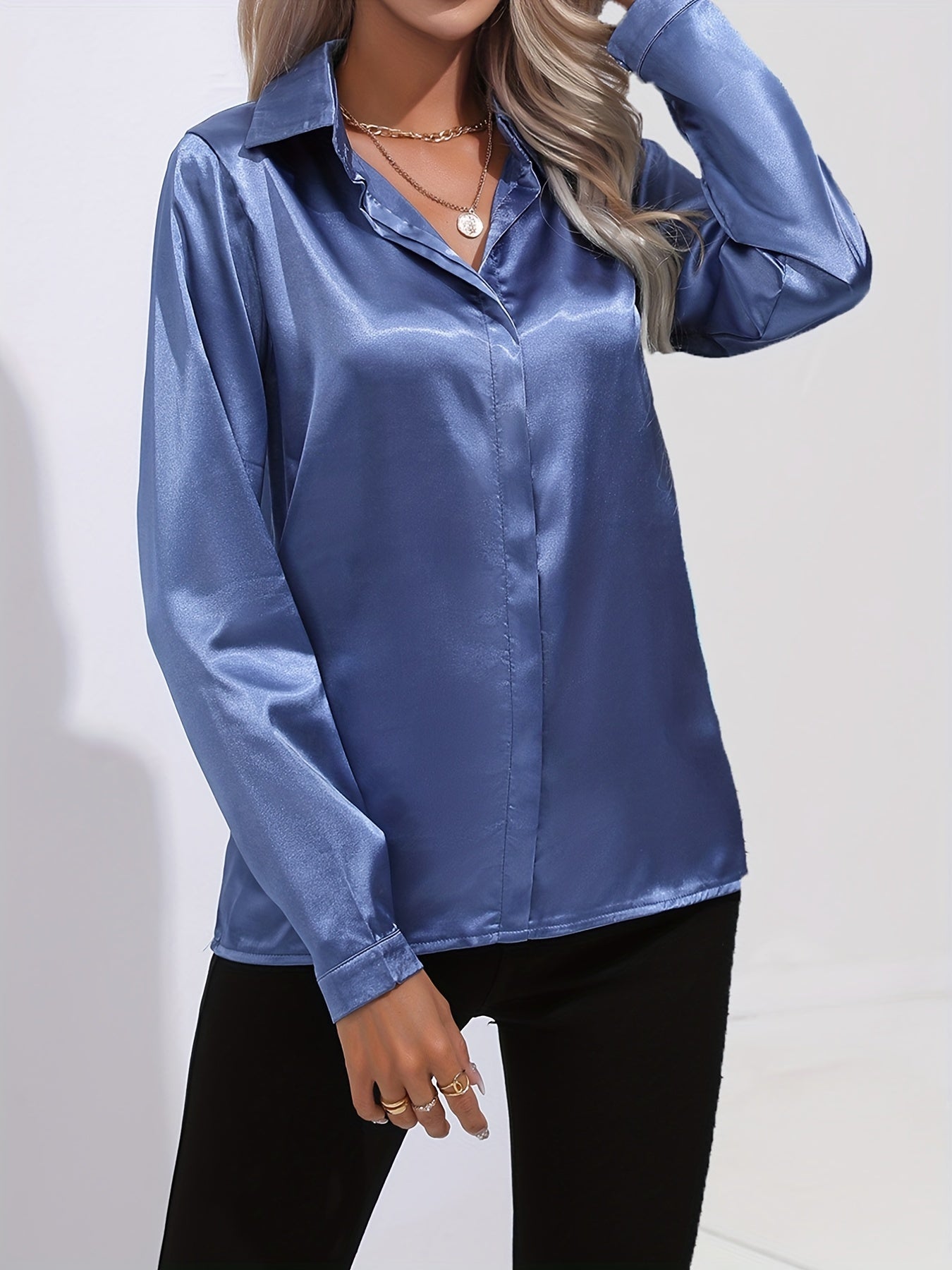 WW | Schicke Herbst Elegante Satin Bluse für Frauen