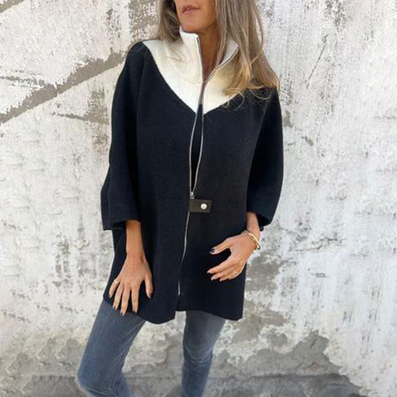 WW | Elegante zweifarbige lange Jacke für stilvolle Lagenlooks