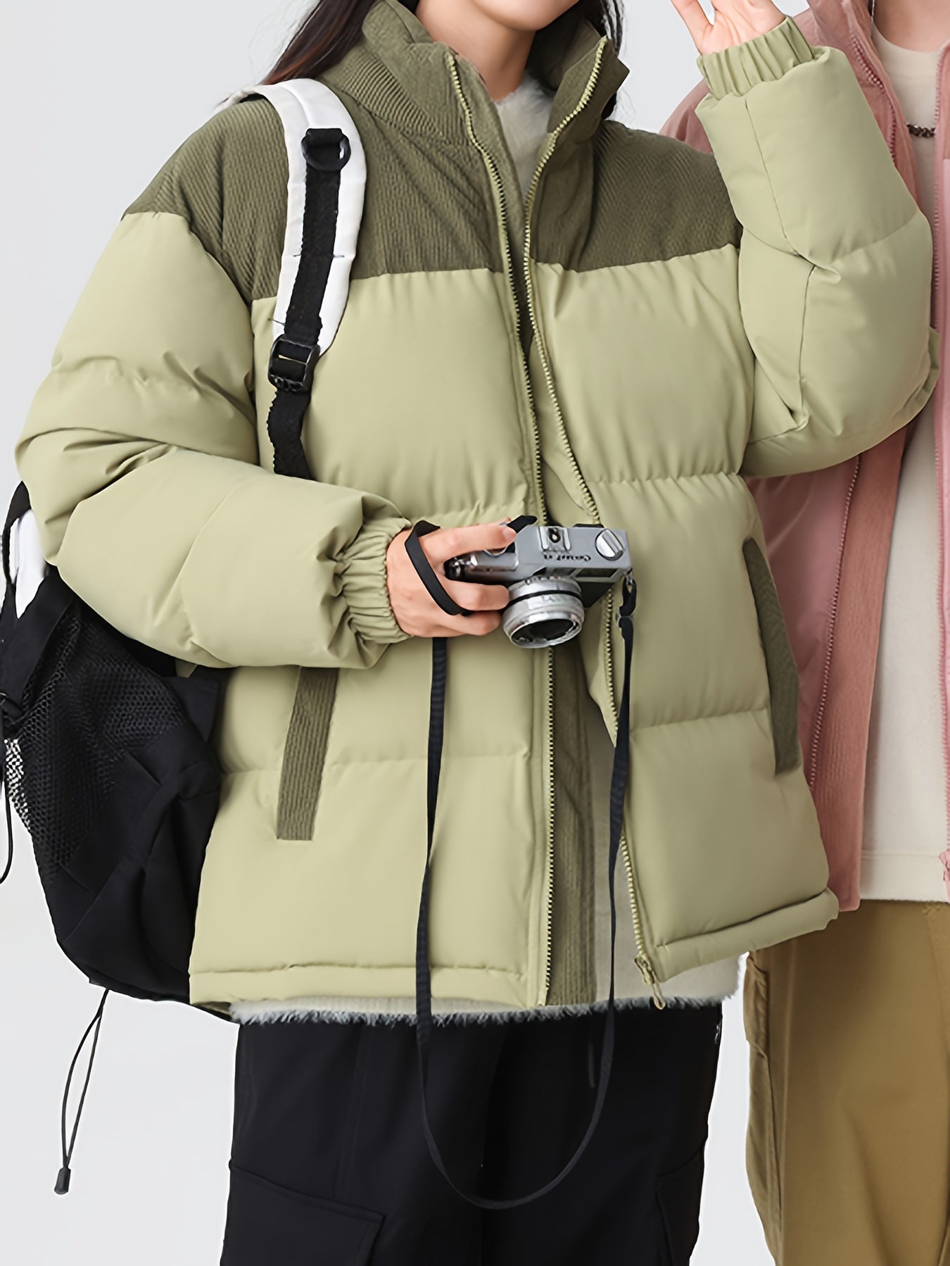 WW | Trendy Color Block Puffer Winter Jacket for Men - Perfect for Outdoor Activities