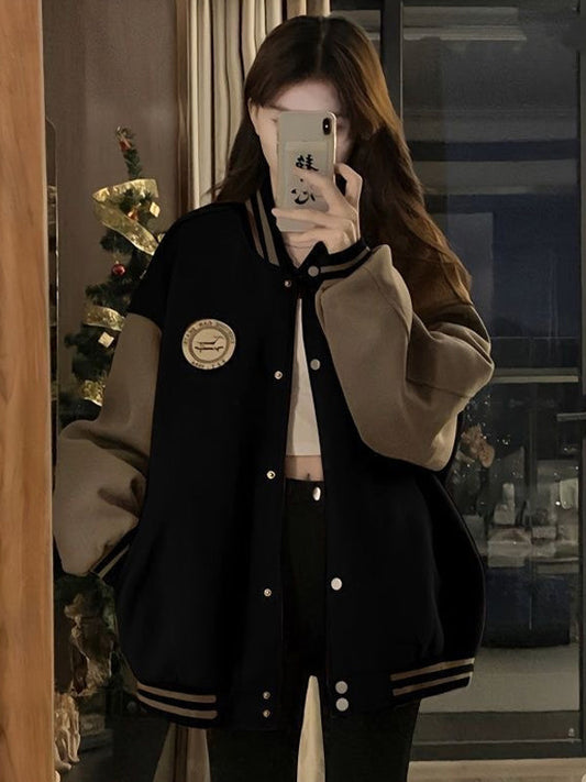 WW | Kontrastfarbe Lockere Freizeitjacke