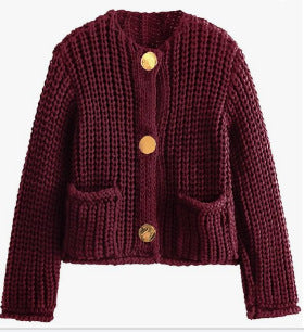 WW | Cozy Chic Damenstrickjacke mit Knöpfen und Taschen