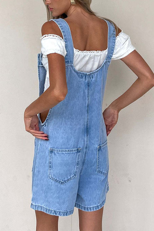 WW | Rosiedress Button-Down With Pockets Denim Jumpsuit