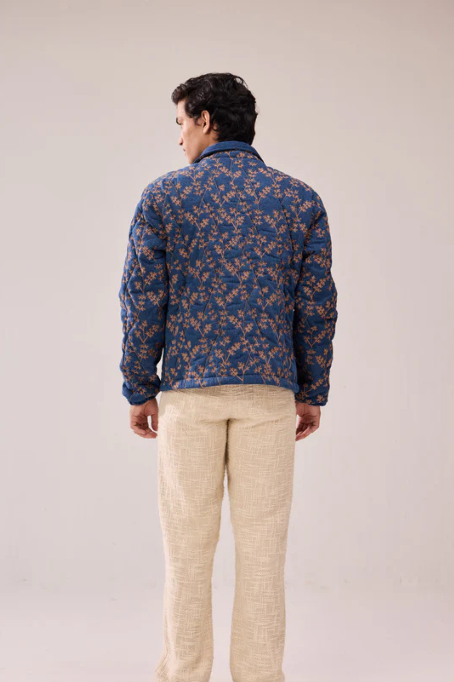 Hamzah | Embroidered Quilted Denim Jacket