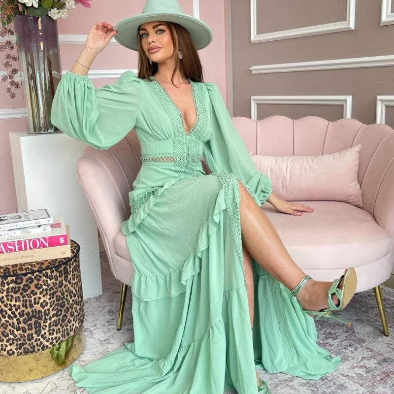 WW | Tiered Long-Sleeve Maxi Dress