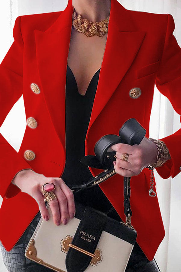 WW | Blazer mit doppelt knöpfung und goldenen Knöpfen